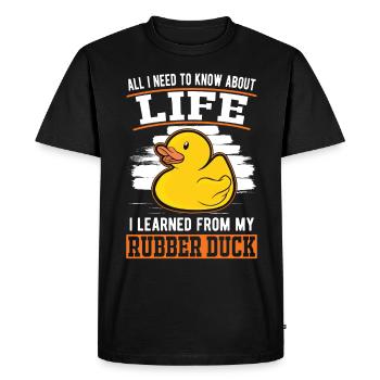 Canard en caoutchouc Amateurs Canard grinçant Canard baignant Canard - T-shirt Premium bio Homme - noir - Devant - Nico (187cm)