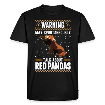 Peut parler spontanément des pandas roux - T-shirt Premium bio Homme - noir - Devant - Nico (187cm)