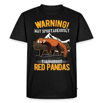 Peut parler spontanément des pandas roux - T-shirt Premium bio Homme - noir - Devant - Nico (187cm)