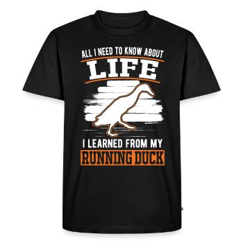 Indian Running Duck - Men's Premium Organic T-Shirt - black - Front - Nico (187cm)
