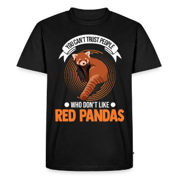 Red Panda Gift Cat Bear - Men's Premium Organic T-Shirt - black - Front - Nico (187cm)