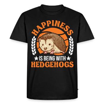 Hedgehog Luck Goose Hedgehog - Men's Premium Organic T-Shirt - black - Front - Nico (187cm)