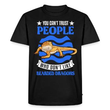 Bearded Dragon Pogona Gift - Men's Premium Organic T-Shirt - black - Front - Nico (187cm)