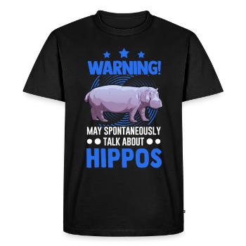 Warning Hippo Hippo Hippo Hippo - Men's Premium Organic T-Shirt - black - Front - Nico (187cm)