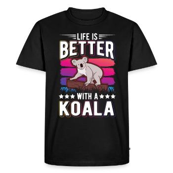 Life is better with a Koala Koala Bear - Men's Premium Organic T-Shirt - black - Front - Nico (187cm)