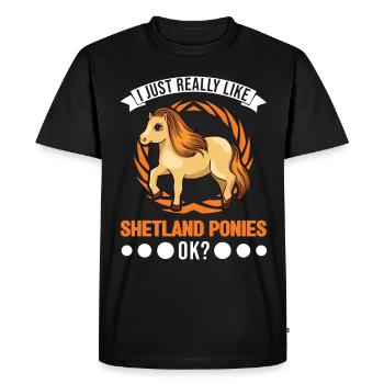 J’aime vraiment Shetland Ponies Shetty - T-shirt Premium bio Homme - noir - Devant - Nico (187cm)
