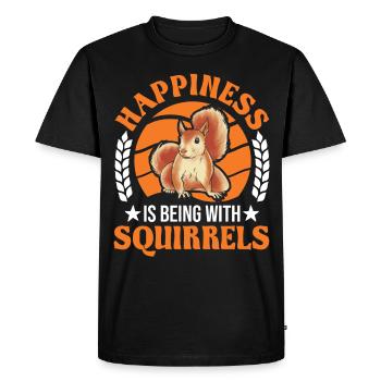 Squirrel Luck Grey Squirrel - Men's Premium Organic T-Shirt - black - Front - Nico (187cm)