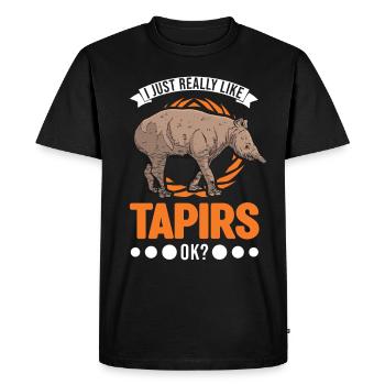 J’aime beaucoup Tapirs - T-shirt Premium bio Homme - noir - Devant - Nico (187cm)