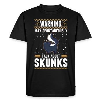 Warning Skunk Owner Skunk - Men's Premium Organic T-Shirt - black - Front - Nico (187cm)