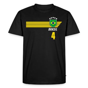 Brésil Maillot de fan de football brésilien Seleção - T-shirt Premium bio Homme - noir - Devant - Nico (187cm)
