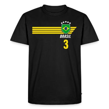 Brésil Maillot de fan de football brésilien Seleção - T-shirt Premium bio Homme - noir - Devant - Nico (187cm)