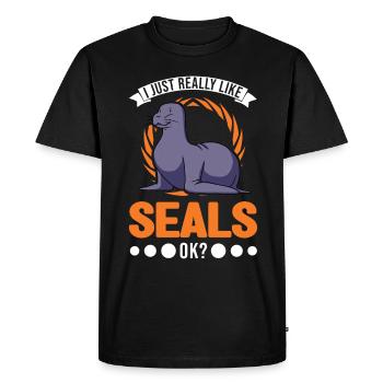 J’aime vraiment Seal Sea Lion Seal - T-shirt Premium bio Homme - noir - Devant - Nico (187cm)