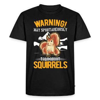 Warning Squirrel Grey Squirrel - Men's Premium Organic T-Shirt - black - Front - Nico (187cm)