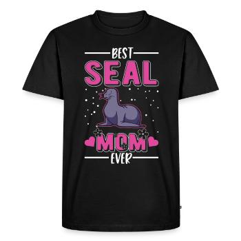Meilleure maman phoque jamais Robben Mama - T-shirt Premium bio Homme - noir - Devant - Nico (187cm)
