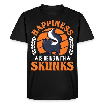 Le bonheur, c’est d’être avec Skunks Skunk - T-shirt Premium bio Homme - noir - Devant - Nico (187cm)