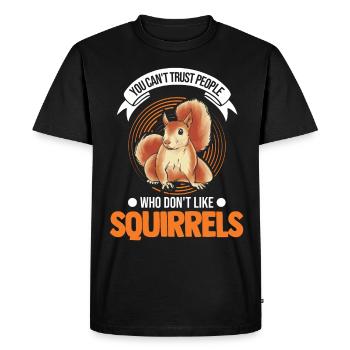 Squirrel Gift Grey Squirrel - Men's Premium Organic T-Shirt - black - Front - Nico (187cm)