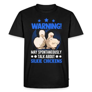 Avertissement Silkie Poulet Silkie Poulet - T-shirt Premium bio Homme - noir - Devant - Nico (187cm)