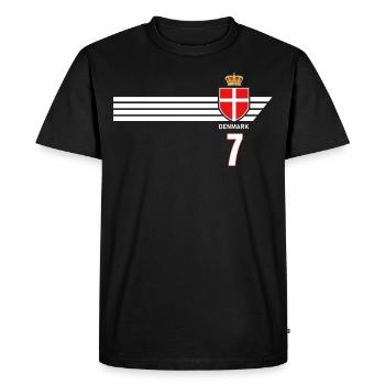 Danemark Football Armoiries danoises Drapeau Dynamite - T-shirt Premium bio Homme - noir - Devant - Nico (187cm)