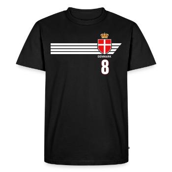 Danemark Football Armoiries danoises Drapeau Dynamite - T-shirt Premium bio Homme - noir - Devant - Nico (187cm)