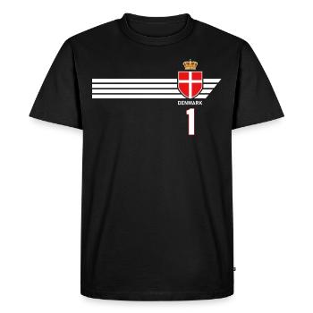 Danemark Football Armoiries danoises Drapeau Dynamite - T-shirt Premium bio Homme - noir - Devant - Nico (187cm)