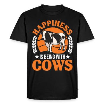 Cow Luck Farmer Cattle breeder Cows - Men's Premium Organic T-Shirt - black - Front - Nico (187cm)