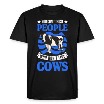 Cow Gift Farmer Cattle Breeder Vaches - T-shirt Premium bio Homme - noir - Devant - Nico (187cm)