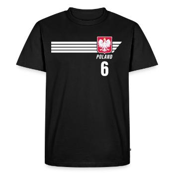 Pologne Polska Patriotisme polonais Fan de football - T-shirt Premium bio Homme - noir - Devant - Nico (187cm)