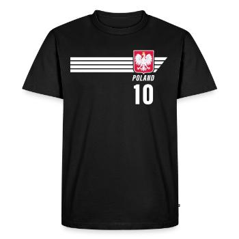 Pologne Polska Patriotisme polonais Fan de football - T-shirt Premium bio Homme - noir - Devant - Nico (187cm)