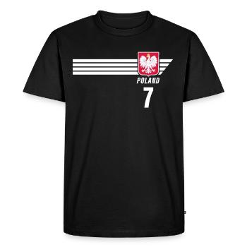 Pologne Polska Patriotisme polonais Fan de football - T-shirt Premium bio Homme - noir - Devant - Nico (187cm)