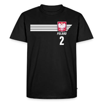 Poland Polska Polish Patriotism Football Fan - Men's Premium Organic T-Shirt - black - Front - Nico (187cm)