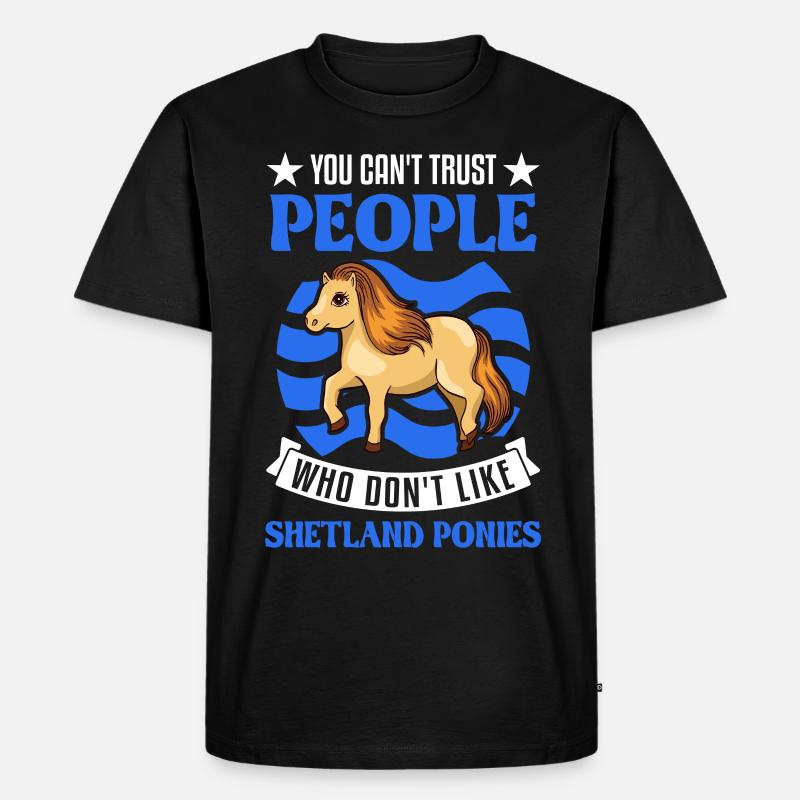 Shetland Pony Geschenk Shetty - Männer Premium Bio T-Shirt - Schwarz