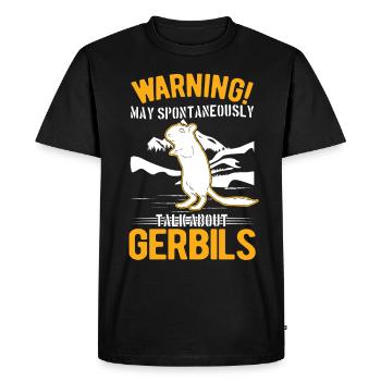 Avertissement Gerbille de course rat gerbille - T-shirt Premium bio Homme - noir - Devant - Nico (187cm)