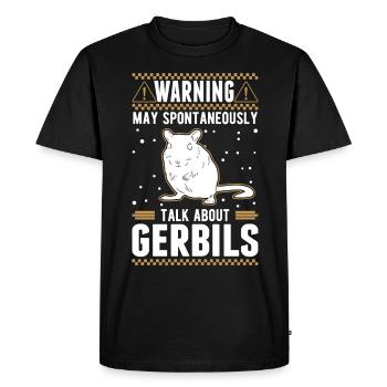 Avertissement Gerbille Gerbille Gerbille - T-shirt Premium bio Homme - noir - Devant - Nico (187cm)