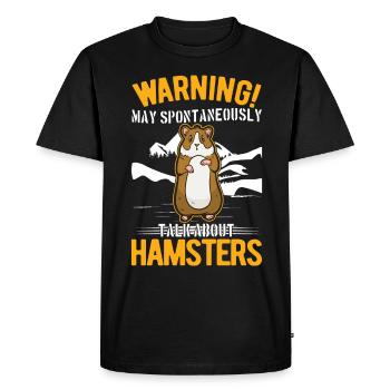 Avertissement Hamster Hamster Roue Hamster Doré - T-shirt Premium bio Homme - noir - Devant - Nico (187cm)