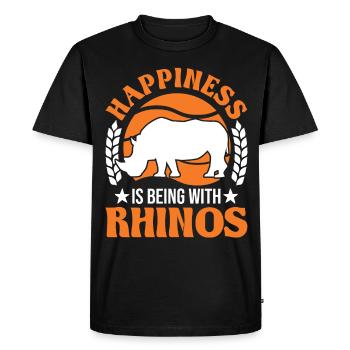 Rhinocéros Chanceux Rhinocéros - T-shirt Premium bio Homme - noir - Devant - Nico (187cm)