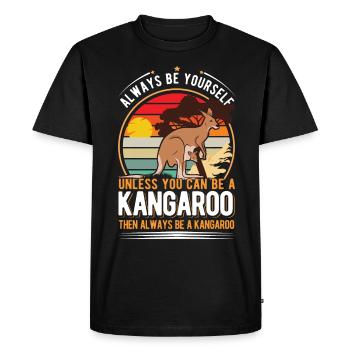 Always be yourself Kangaroo Australia Kangaroo - Men's Premium Organic T-Shirt - black - Front - Nico (187cm)