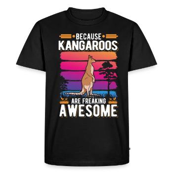 Because Kangaroos are freaking awesome Kangaroo - Men's Premium Organic T-Shirt - black - Front - Nico (187cm)