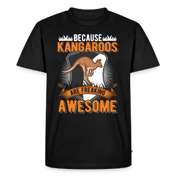 Because Kangaroos are freaking awesome Kangaroo - Men's Premium Organic T-Shirt - black - Front - Nico (187cm)