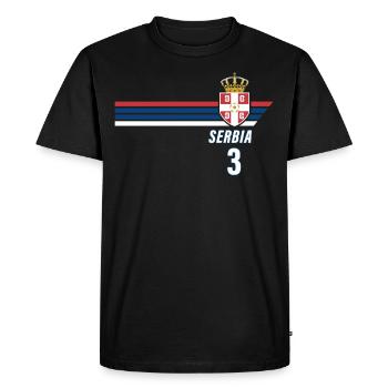 Serbie Srbija Patriotism Football Fan Jersey - T-shirt Premium bio Homme - noir - Devant - Nico (187cm)