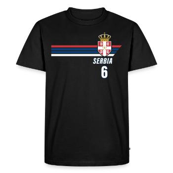 Serbia Srbija Patriotism Football Fan Jersey - Men's Premium Organic T-Shirt - black - Front - Nico (187cm)