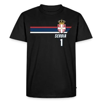 Serbie Srbija Patriotism Football Fan Jersey - T-shirt Premium bio Homme - noir - Devant - Nico (187cm)