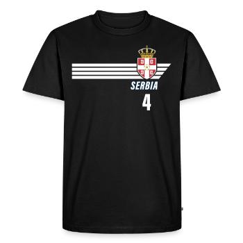 Serbia Srbija Patriotism Football Fan Jersey - Men's Premium Organic T-Shirt - black - Front - Nico (187cm)