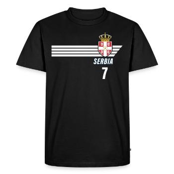 Serbia Srbija Patriotism Football Fan Jersey - Men's Premium Organic T-Shirt - black - Front - Nico (187cm)