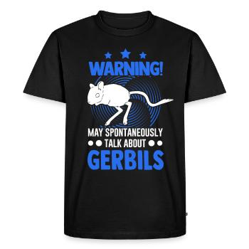 Avertissement Gerbille de course rat gerbille - T-shirt Premium bio Homme - noir - Devant - Nico (187cm)