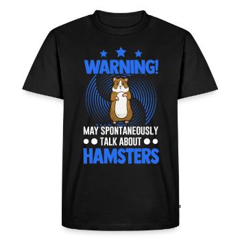 Avertissement Hamster Hamster Roue Hamster Doré - T-shirt Premium bio Homme - noir - Devant - Nico (187cm)