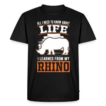 Rhinocéros Cadeau Rhinocéros - T-shirt Premium bio Homme - noir - Devant - Nico (187cm)