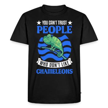 Chameleon Gift Chameleon - Men's Premium Organic T-Shirt - black - Front - Nico (187cm)