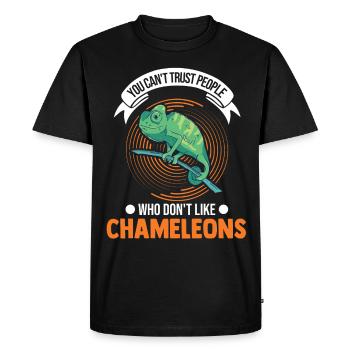 Chameleon Gift Chameleon - Men's Premium Organic T-Shirt - black - Front - Nico (187cm)