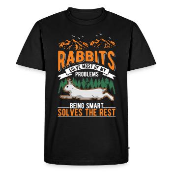Lapin Lapin Lapin Lapin - T-shirt Premium bio Homme - noir - Devant - Nico (187cm)
