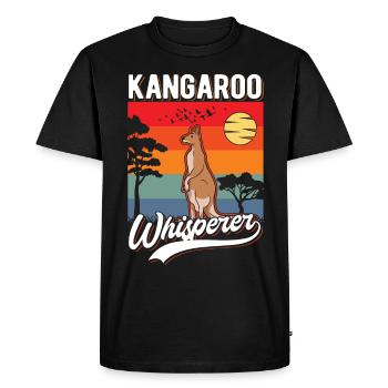 Kangourou Whisperer Australie Kangourou - T-shirt Premium bio Homme - noir - Devant - Nico (187cm)